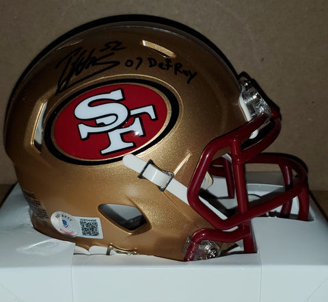 San Francisco 49ers Autographed Patrick Willis Speed Mini Helmet with Inscription (BAS)