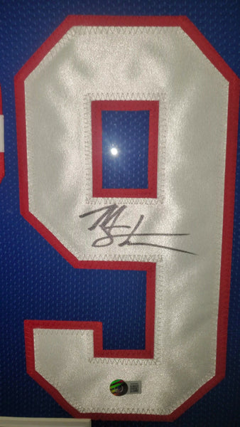 New York Giants Framed Autographed Michael Strahan Custom Jersey (JSA)