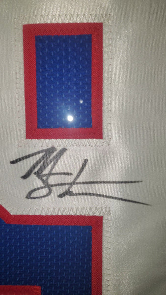 New York Giants Framed Autographed Michael Strahan Custom Jersey (JSA)