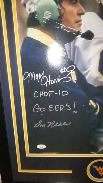 WVU Major Harris & Don Nehlen 16x20 autographed color photo with inscriptions (JSA).