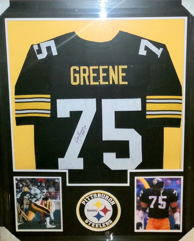 Pittsburgh Steelers Framed Joe Greene Autographed Custom Jersey with HOF 87 Inscription (TSE)