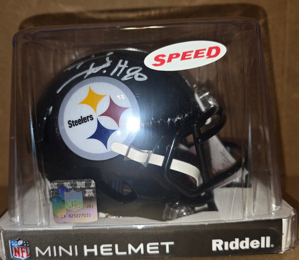 Pittsburgh Steelers Autographed TJ Watt Speed Mini Helmet (JSA)