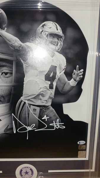 Dallas Cowboys Dak Prescott Framed Autographed 16x20 (BAS)