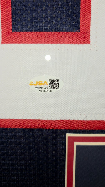 New England Patriots Framed Will Campbell Autographed Custom Jersey (JSA)