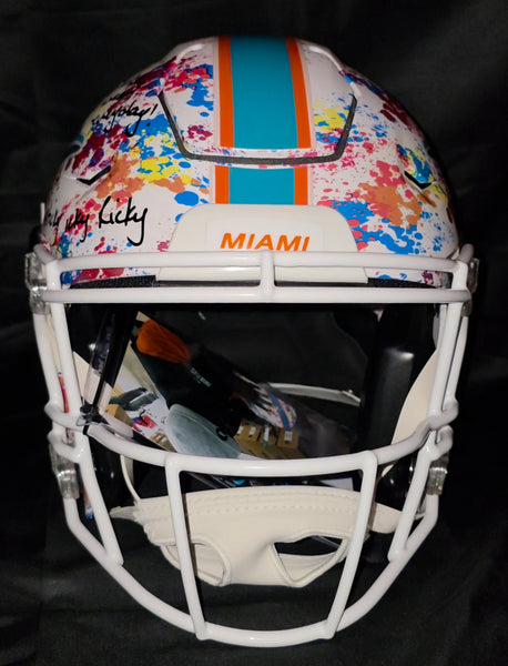 Miami Dolphins Ricky Williams Autographed Limited Edition 9/34 Custom Hydro Dipped Authentic Full Size Speed Flex Helmet with Multiple Inscriptions (Radtke)