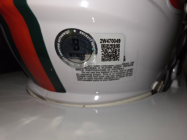 Miami Hurricanes Willis McGahee Autographed Speed Mini Helmet (BAS)