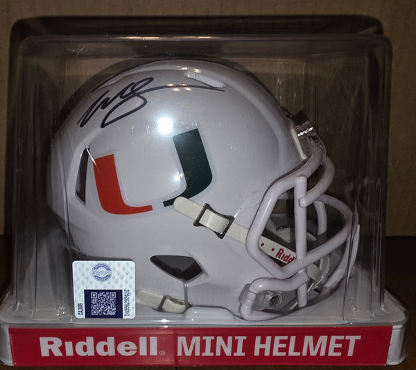Miami Hurricanes Willis McGahee Autographed Speed Mini Helmet (BAS)