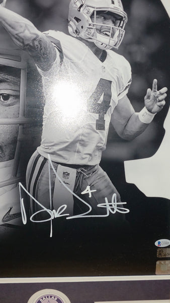 Dallas Cowboys Dak Prescott Framed Autographed 16x20 (BAS)