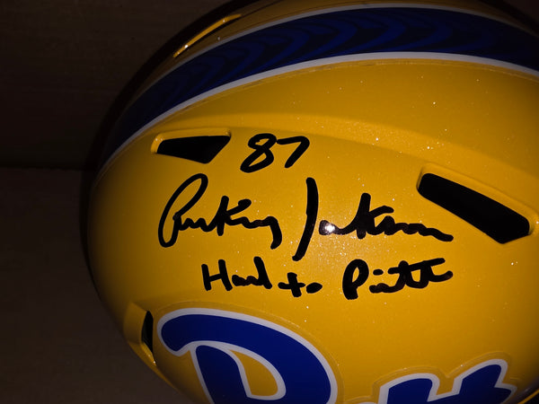 Pittsburgh Panthers Rickey Jackson Autographed Full Size Speed Replica Helmet with Inscription. (JSA)