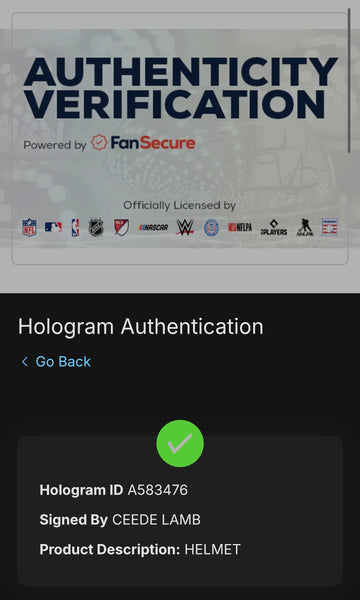 Dallas Cowboys Ceedee Lamb Autographed Authentic Full Size Speed Helmet (Fanatics)