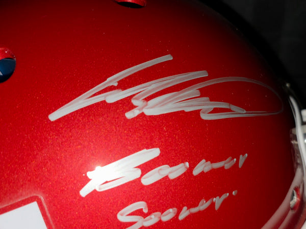 Oklahoma Sooners Ceedee Lamb Autographed Authentic Full Size Schutt Helmet with Boomer Sooner Inscription (Fanatics)