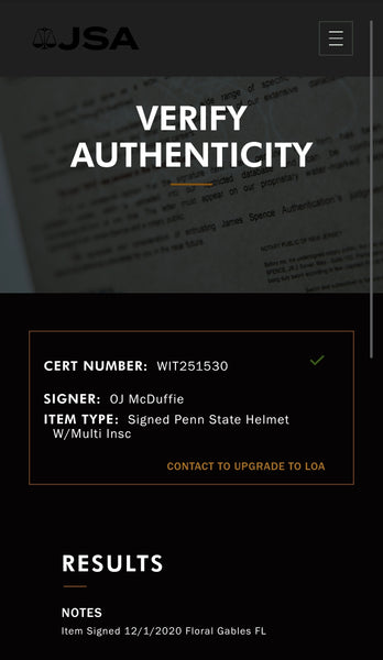 Penn State Nittany Lions O.J. McDuffie Autographed Full Size Schutt Replica Helmet with Mutiple Inscriptions (JSA)