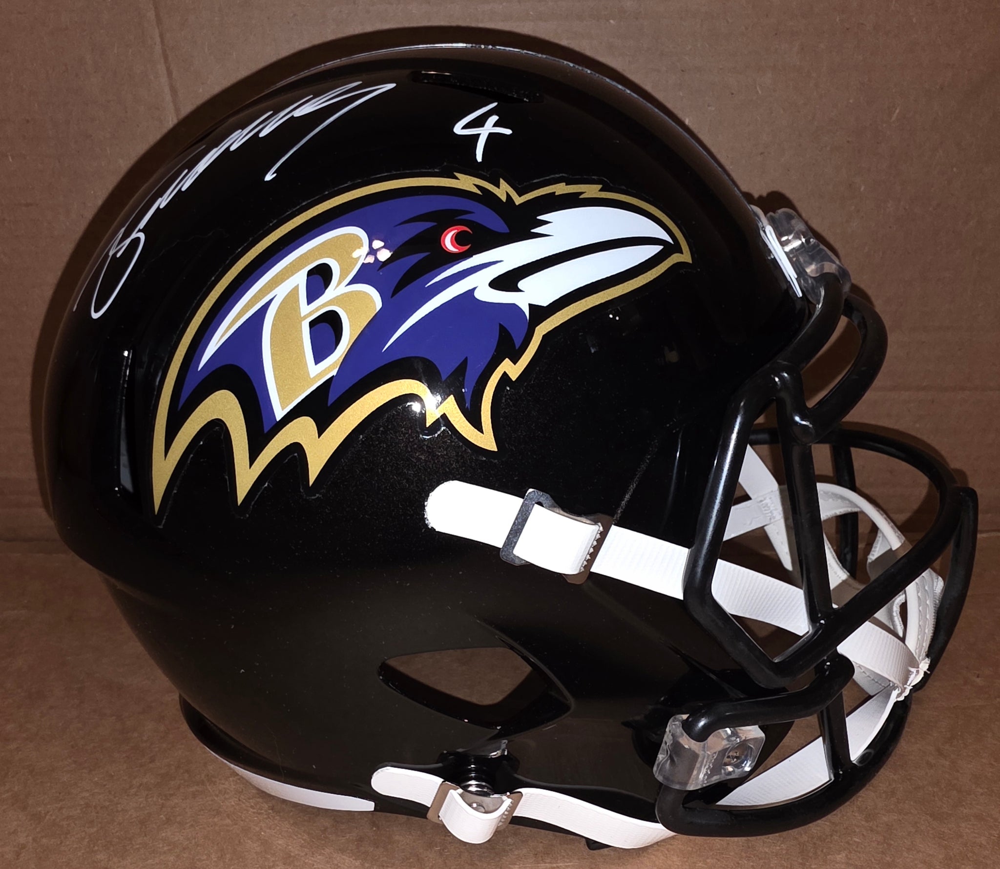 Baltimore Ravens Zay Flowers Autographed Full Size Speed Replica Helmet (BAS)