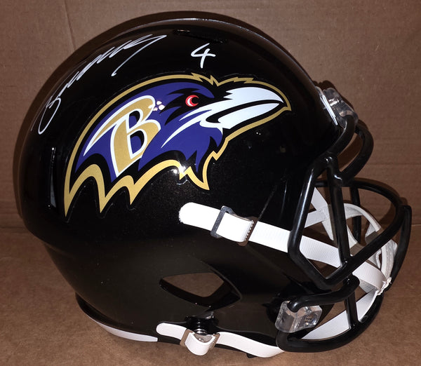 Baltimore Ravens Zay Flowers Autographed Full Size Speed Replica Helmet (BAS)
