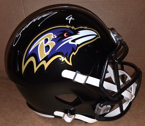 Baltimore Ravens Zay Flowers Autographed Full Size Speed Replica Helmet (BAS)