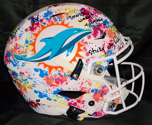 Miami Dolphins Ricky Williams Autographed Limited Edition 9/34 Custom Hydro Dipped Authentic Full Size Speed Flex Helmet with Multiple Inscriptions (Radtke)