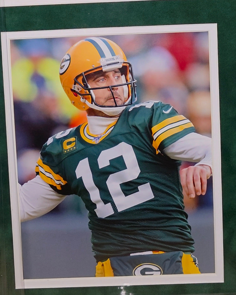 Green Bay Packers Aaron Rodgers Framed Autographed Authentic Nike Jersey with Suede (Fanatics)