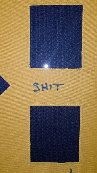 West Virginia Mountaineers Framed Major Harris Custom Jersey with Inscription (JSA)