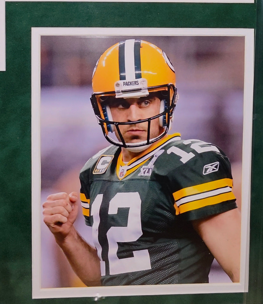Green Bay Packers Aaron Rodgers Framed Autographed Authentic Nike Jersey with Suede (Fanatics)