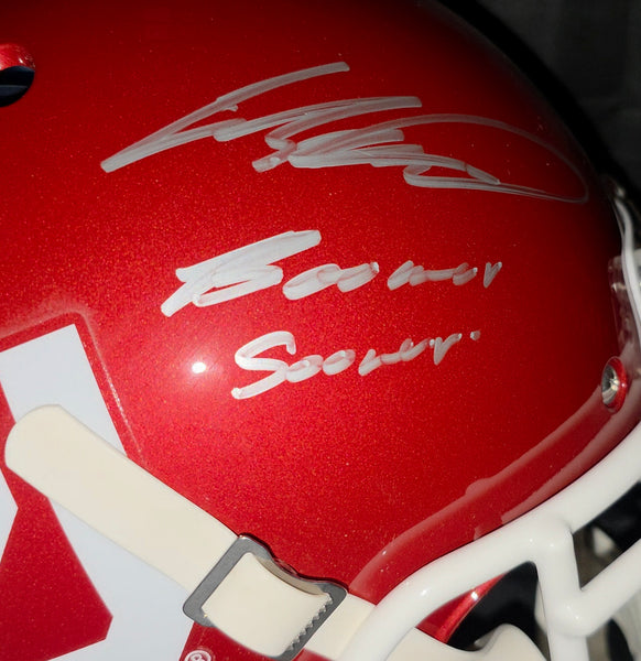 Oklahoma Sooners Ceedee Lamb Autographed Authentic Full Size Schutt Helmet with Boomer Sooner Inscription (Fanatics)