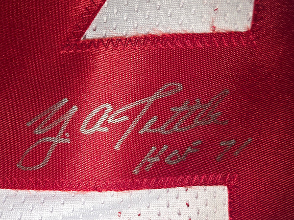 Y.A. Tittle Autographed Custom Jersey with Inscription (JSA)