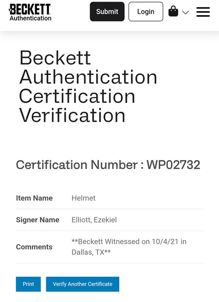 Dallas Cowboys Ezekiel Elliott Autographed Full Size Lunar Eclipse Speed Replica Helmet (BAS)