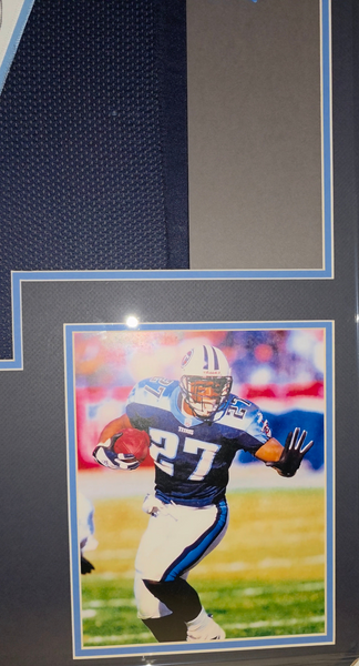 Tennessee Titans Framed Eddie George Autographed Custom Jersey (JSA)