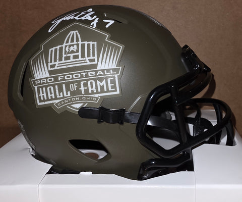 Pro Football Hall of Fame John Elway Salute to Service Autographed Speed Mini Helmet (BAS)
