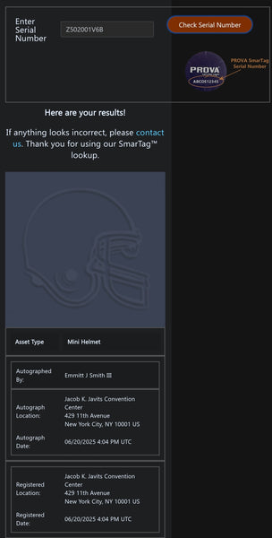 Dallas Cowboys Emmitt Smith Autographed Lunar Eclipse Speed Mini Helmet (Prova)
