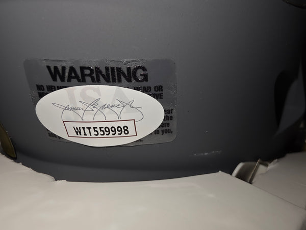 Pittsburgh Steelers Autographed TJ Watt Slate Speed Mini Helmet (JSA)