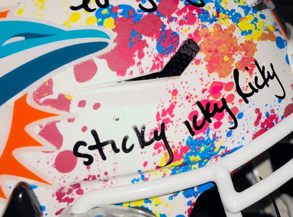 Miami Dolphins Ricky Williams Autographed Limited Edition 9/34 Custom Hydro Dipped Authentic Full Size Speed Flex Helmet with Multiple Inscriptions (Radtke)