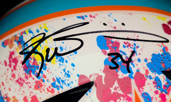 Miami Dolphins Ricky Williams Autographed Limited Edition 9/34 Custom Hydro Dipped Authentic Full Size Speed Flex Helmet with Multiple Inscriptions (Radtke)