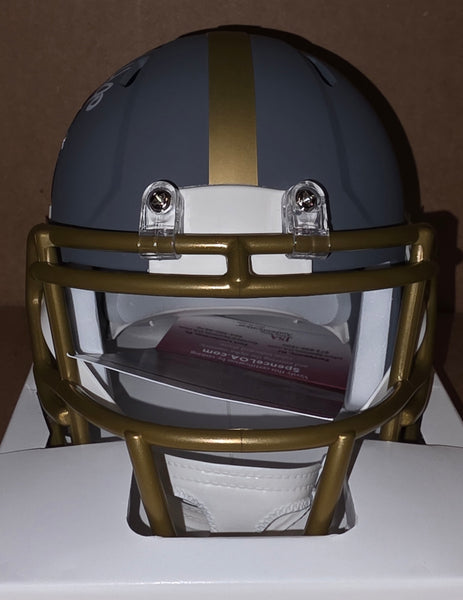 Pittsburgh Steelers Autographed TJ Watt Slate Speed Mini Helmet (JSA)