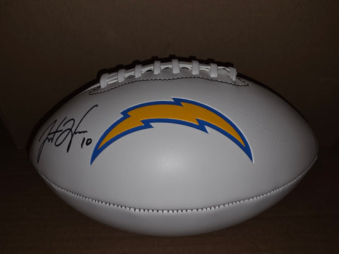 Los Angeles Justin Herbert Autographed White Panel Football (Fanatics)