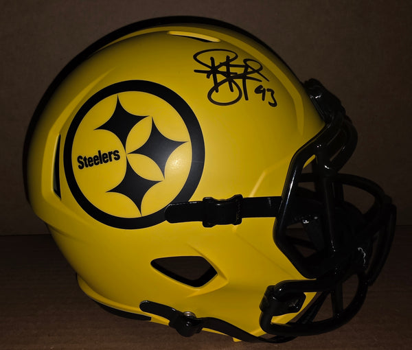 Pittsburgh Steelers Autographed Troy Polamalu Full Size Rave Speed Helmet (BAS)