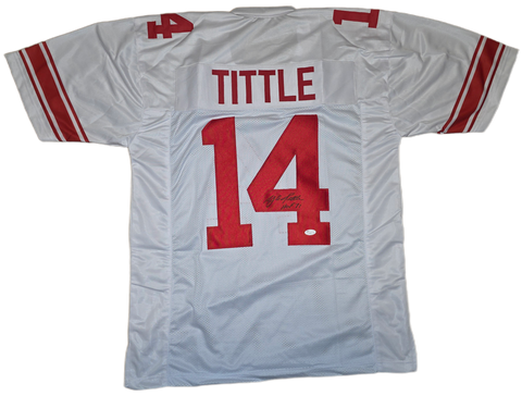 Y.A. Tittle Autographed Custom Jersey with Inscription (JSA)