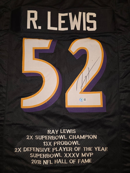 Ray Lewis Autographed Custom Stat Jersey (BAS)