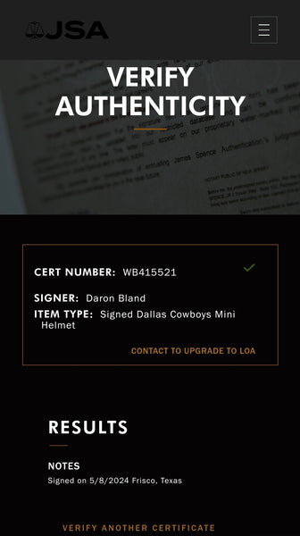 Dallas Cowboys DaRon Bland Autographed Slate Speed Mini Helmet (JSA)