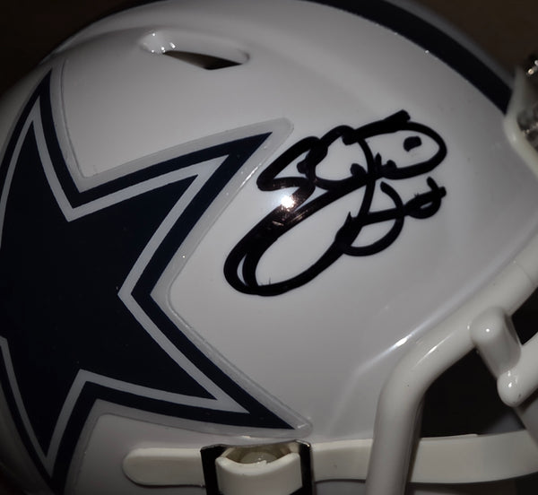 emmitt smith autographed helmet Dallas Cowboys Emmitt Smith Autographed Lunar Eclipse Speed Mini Helme – Muncy's Memorabilia