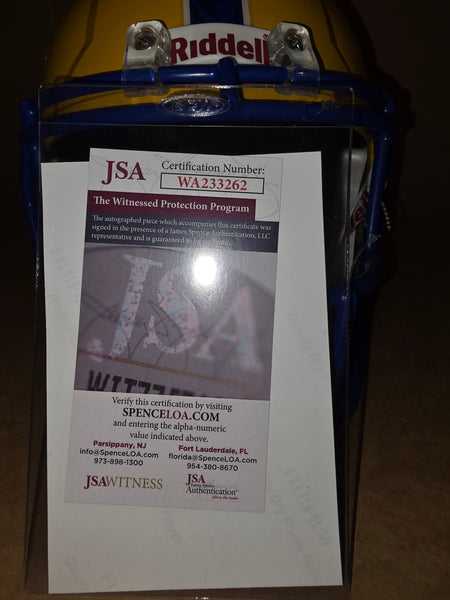 Pittsburgh Panthers Rickey Jackson Autographed Full Size Speed Replica Helmet with Inscription. (JSA)