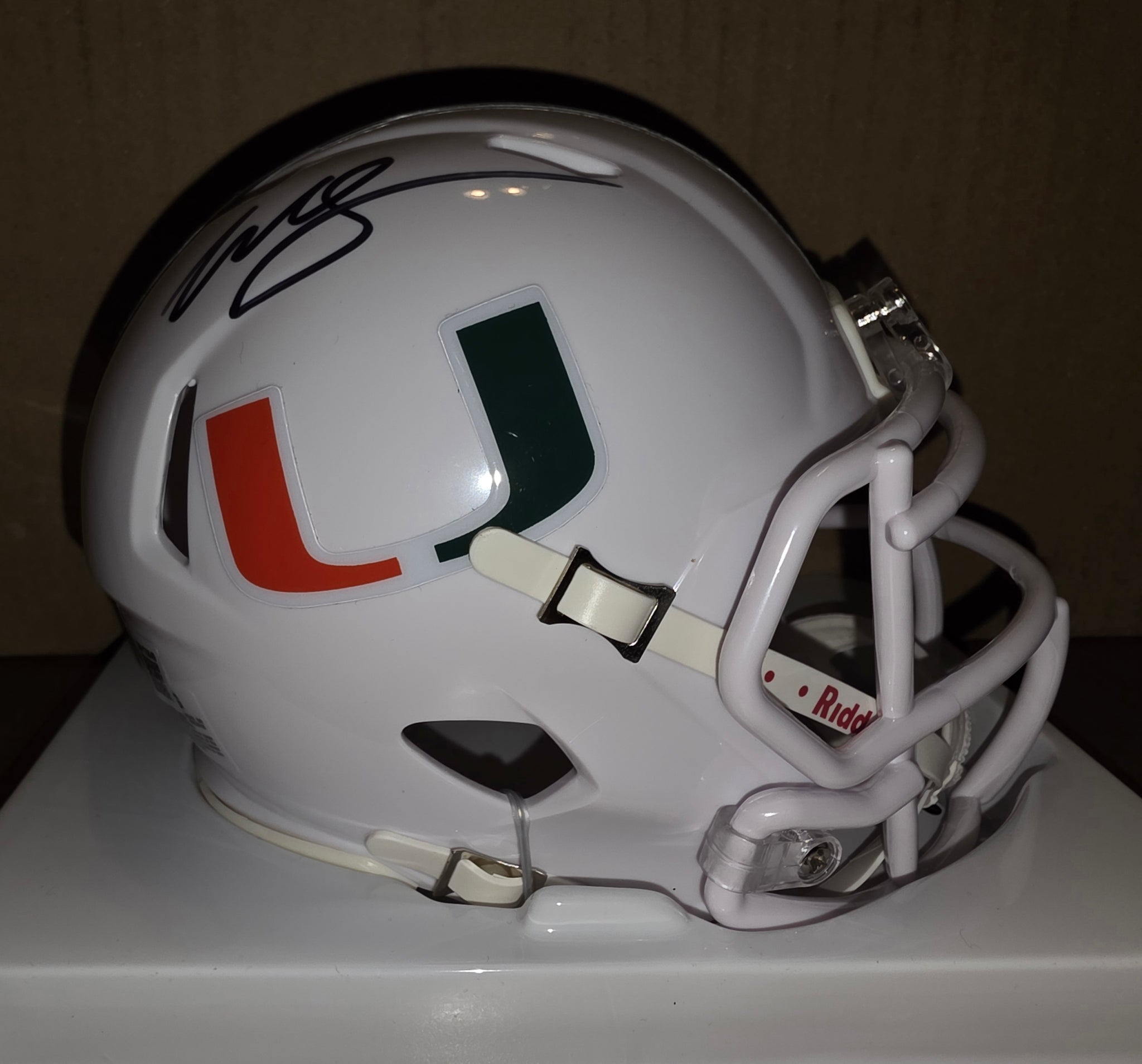 Miami Hurricanes Willis McGahee Autographed Speed Mini Helmet (BAS)