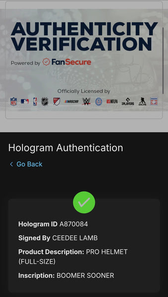 Oklahoma Sooners Ceedee Lamb Autographed Authentic Full Size Schutt Helmet with Boomer Sooner Inscription (Fanatics)