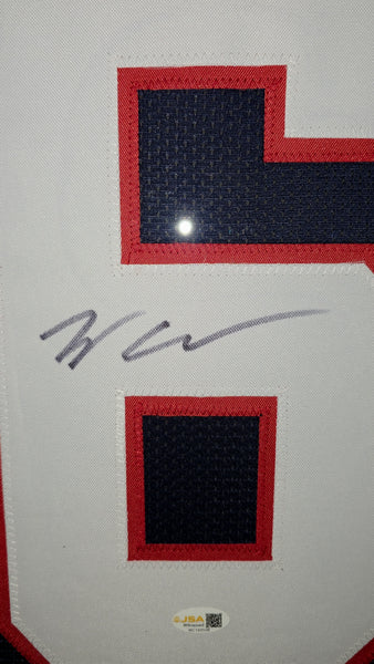 New England Patriots Framed Will Campbell Autographed Custom Jersey (JSA)
