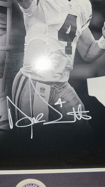 Dallas Cowboys Dak Prescott Framed Autographed 16x20 (BAS)