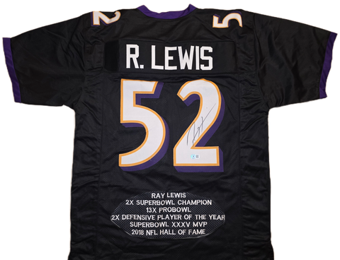 Ray Lewis Autographed Custom Stat Jersey (BAS)