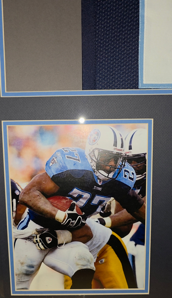 Tennessee Titans Framed Eddie George Autographed Custom Jersey (JSA)