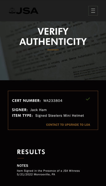 Pittsburgh Steelers Jack Ham Autographed Flash Speed Mini Helmet with Inscription (JSA)