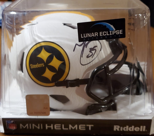 Pittsburgh Steelers Autographed Minkah Fitzpatrick Lunar Eclipse Speed Mini Helmet (BAS)