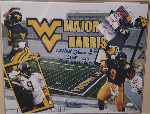 West Virginia University Major Harris and Don Nehlen Autographed 16x20 Photo with Inscriptions (JSA)