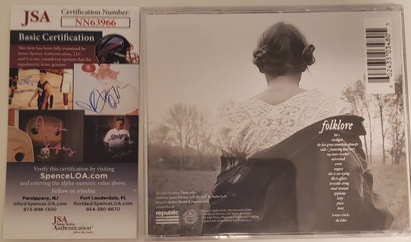 Taylor Swift Autographed Folklore CD Sleeve Album (JSA)